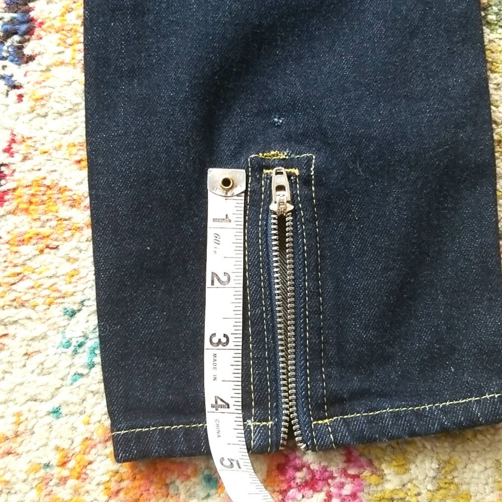 AMO No BOW Denim Crop Ankle Back Zipper SOFT RAW Denim 5 Pocket Zip Jeans 29 NWT - Picture 13 of 16